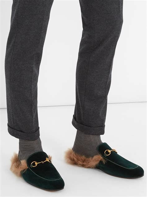 fur lined gucci loafers|Gucci fur loafers men.